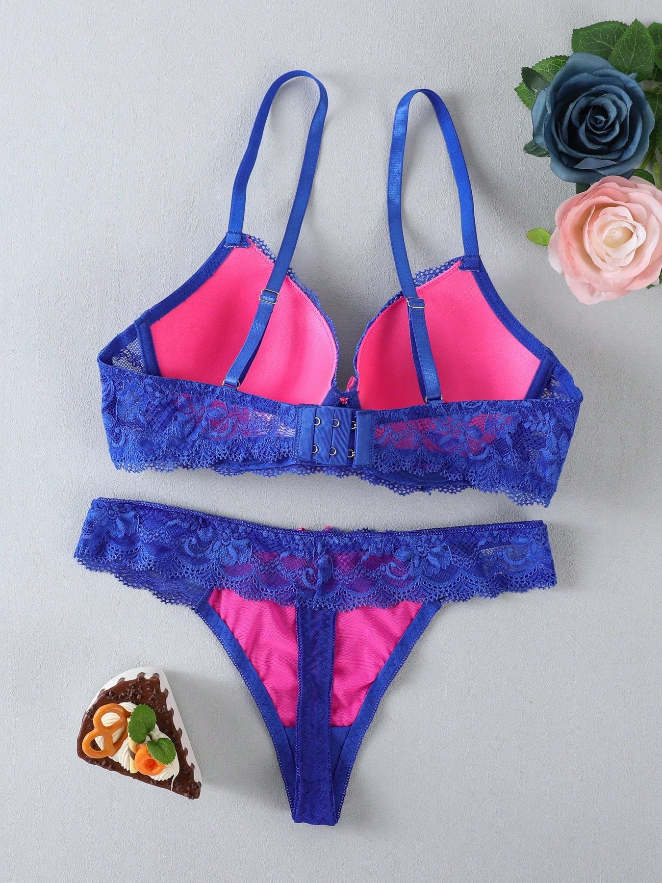 Women Elegant Lace Push Up Bra & Panty Set