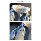 Casual Vacation Two-piece Denim Jacket Men's Button Hooded Cardigan Top image 4